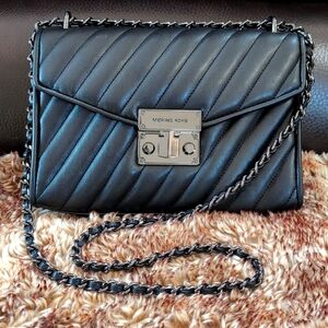 Michael Kors Rose Quilted Vegan Leather Medium Shoulder Flap Crossbody Bag